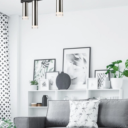 Lampa Sufitowa DIEGO 3xE27 Czarna Chrom LM-3.124/A Lamkur