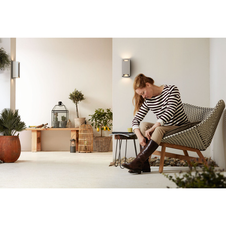 Kinkiet Ogrodowy Lampa Elewacyjna Zewnętrzna 2x GU10 IP44 Srebrna Trowel Philips