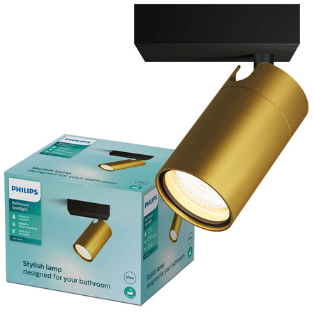 Lampa Ścienna Kinkiet GU10 IP44 Miedziany-Czarny Kosipo Philips