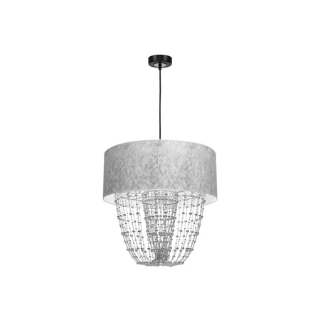 Lampa wisząca ALMERIA 1xE27 Elegancka Sznury Korali Srebrna MLP6437 Milagro Metal + Tworzywo sztuczne+ Tkanina