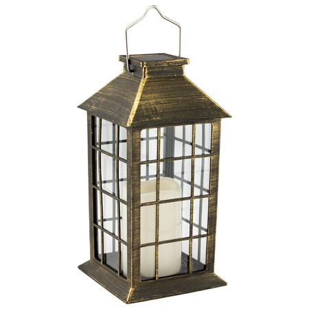 Lampa Ogrodowa LED Solarna Wisząca Latarenka Patyna 27cm