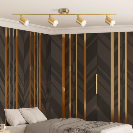 Oprawa Ścienno-Sufitowa Reflektor Punktowy 4x GU10 Złota GOLDI Sanico Goldlux