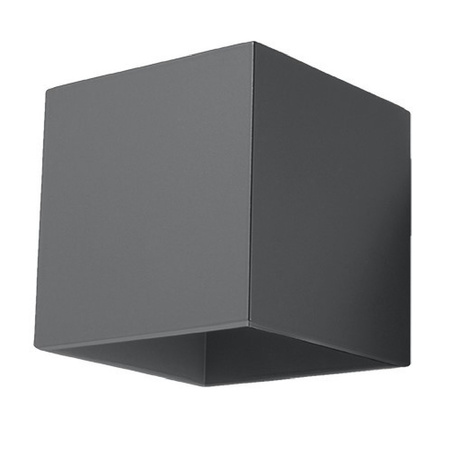 Lampa Ścienna Kinkiet Góra Dół G9 Kwadratowa Antracyt Nowoczesna Quad Sollux