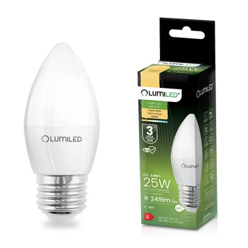 Żarówka LED E27 Świeczka B35 2,5W = 25W 249lm 3000K Ciepła 180° LUMILED