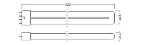 Świetlówka LED 2G11 8W = 18W 1000lm 3000K Ciepła Ściemnialna 140° Dulux Ledvance