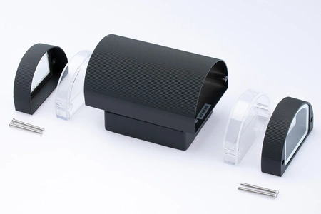 Kinkiet ogrodowy elewacyjny podwójny HANA Okrągła LED 2x GU10 Aluminium czarna IP54