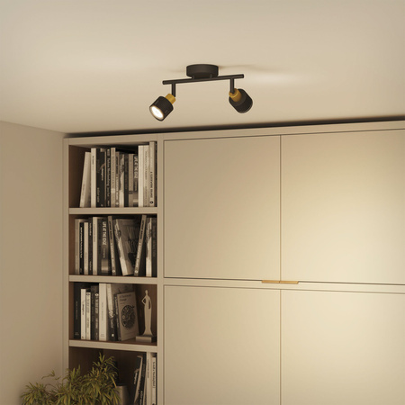 Lampa Sufitowa Reflektor 2x GU10 Czarna-Miedziana Niall Philips