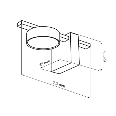 Kinkiet Ścienny Lampa Oprawa Natynkowa GX53 Czarny JOY Sanico Goldlux