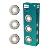 3x Oprawa Podtynkowa Wpuszczana LED GU10 Ruchoma Aluminiowa Okrągła Nikiel Peridot Philips