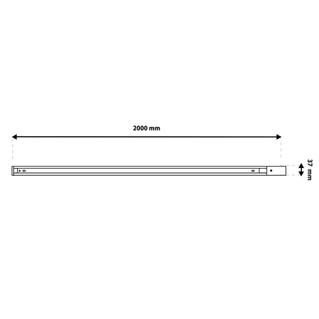 Szynoprzewód Czarny Jednofazowy Aluminiowy Szyna Do Reflektorów Szynowych 200cm LUMILED