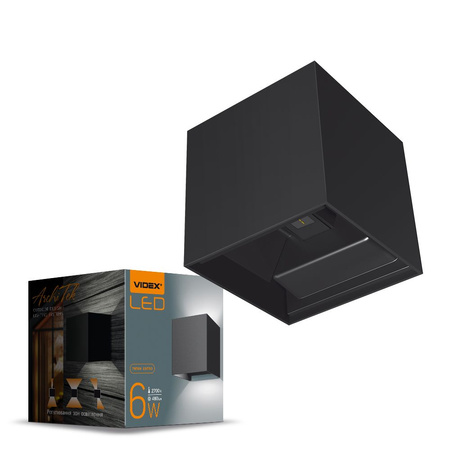 Kinkiet Ogrodowy Lampa Elewacyjna Zewnętrzna LED 6W 580lm 2700k Ciepła Czarna ERIC Videx