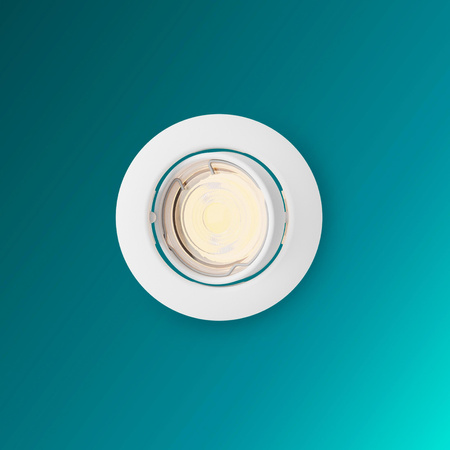 Oprawa Podtynkowa Wpuszczana LED GU10 Ruchoma Aluminiowa Okrągła Biała Peridot Philips