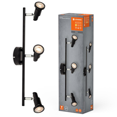 Lampa LED Ścienna Sufitowa Kinkiet Oprawa Natynkowa 10.2W 690lm 3000K Ciepła Ściemnialna Czarny LED Spot Ledvance