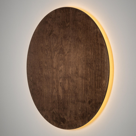Kinkiet Ścienny Lampa Natynkowa LED 22W 400lm 3000K Ciepła Brązowa Skandynawska RING TIMBER LED XXL 11178 Nowodvorski