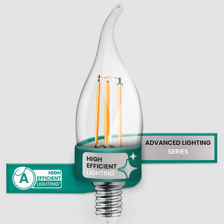 6x Żarówka LED E14 Świeczka BA35 2,2W 470lm = 40W 2700K Ciepła 360° Filament KLASA A LUMILED