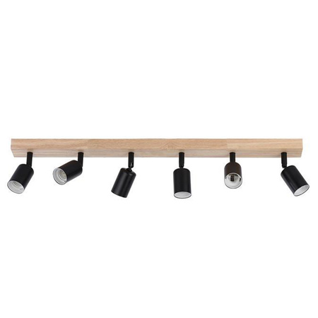 Lampa Sufitowa Spot Tuba Reflektor Oprawa Halogenowa 6x GU10 Ruchomy Czarny Brązowy Dabi Masterled