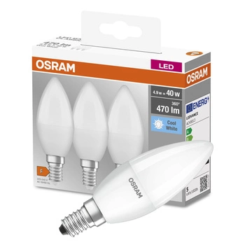 3PAK Żarówka LED E14 B35 5W = 40W 470lm 4000K Neutralna OSRAM