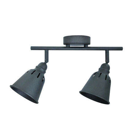 KINKIET FIONA spot oprawa ścienna 2x E14 sufitowa CZARNA GOLDLUX (Polux)