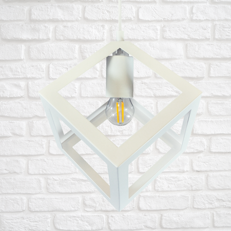 Lampa Wisząca Sufitowa Geometryczna IL MIO SWEDEN 1xE27 Biała - GOLDLUX (Polux)