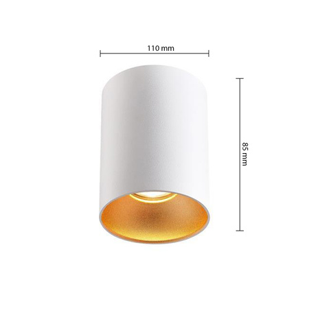 Oprawa Natynkowa Halogenowa Tuba Reflektor Spot GU10 Okrągła Biała Złota Gold Masterled
