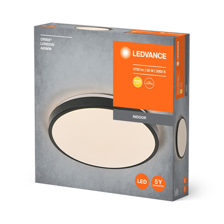 Plafon LED Lampa Sufitowa Natynkowa 36W 2200lm 3000K Ciepła Czarny 48cm Orbis Ledvance