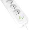 Przedłużacz  CONNECTO 4x230V 3m 4GN Uziemienie Wyłącznik 4xUSB Biały Kobi