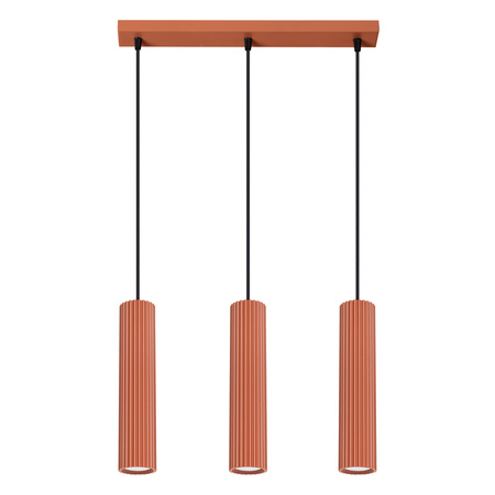 Lampa Wisząca Sufitowa Zwis Tuba Spot 3x GU10 Ochra Czerwona Karbon Deep Space SL.1632 Sollux