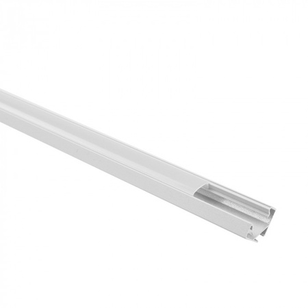 Profil Aluminiowy do LED Biały Narożny 2m z Mlecznym Kloszem i Zaślepkami Ecolight