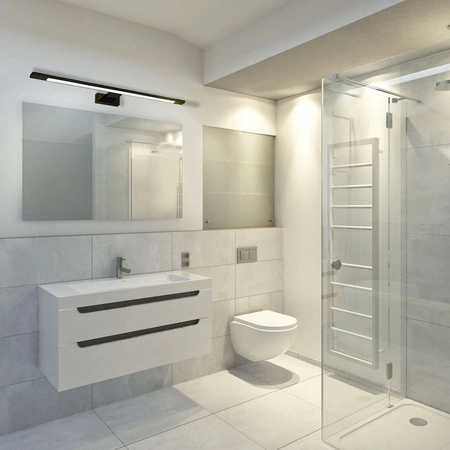 Kinkiet SHINE prostokąt czarny 12W LED IP44 Metal i tworzywo Milagro