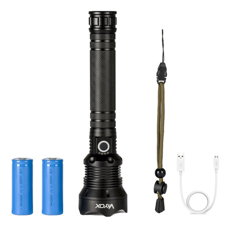 Latarka taktyczna ZOOM LED XHP70 25W 2000lm 3 TRYBY 1000m IP67 aluminium VA0021 VAYOX