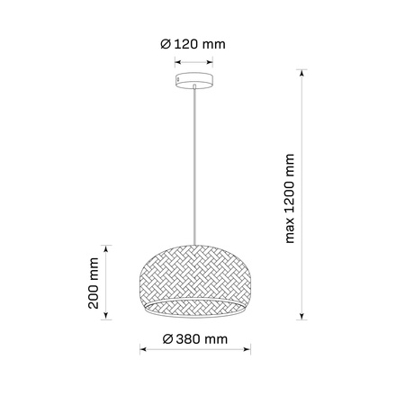 Lampa Wisząca Zwis E27 Beżowa Bambus BAMBOO NATURAL Sanico Goldlux