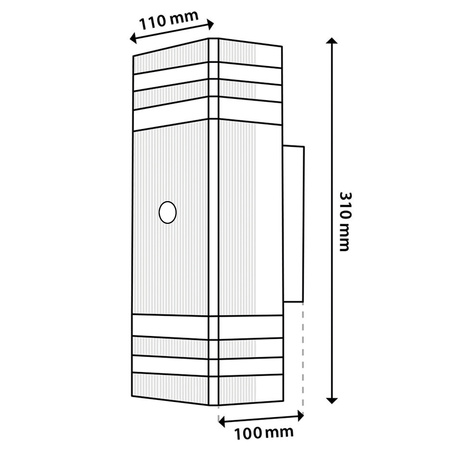 Lampa Ogrodowa Kinkiet Elewacyjny góra dół 2xGU10 Czarny Czujnik Ruchu IP54 PROTEA LUMILED