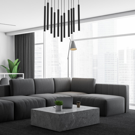 Lampa Wisząca Sufitowa MONZA Czarna 11xG9 max 8W LED Milagro