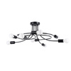 Lampa Sufitowa Oprawa Natynkowa Wisząca Zwis 8x E27 Żyrandol Nieregularna Czarna Industrialna Levar Sollux