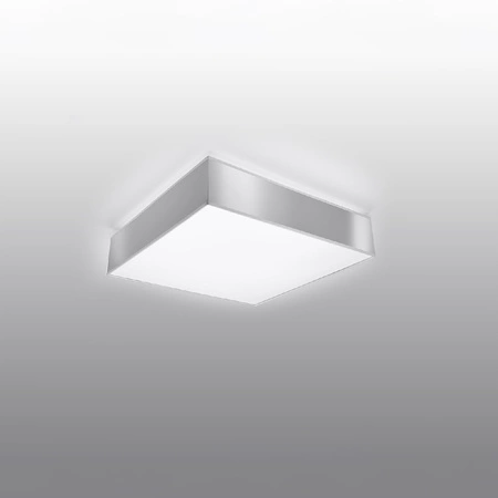 Lampa Sufitowa Plafon E27 Kwadratowa Szara Minimalistyczna Horus Sollux