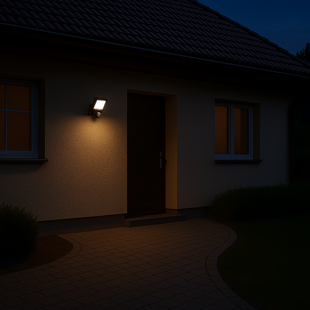 Naświetlacz LED Halogen Zewnętrzny Reflektor 20W 6500K 1800lm IP65 z Czujnikiem Ruchu i Zmierzchu SENSOR FLOODLIGHT LUX OSRAM