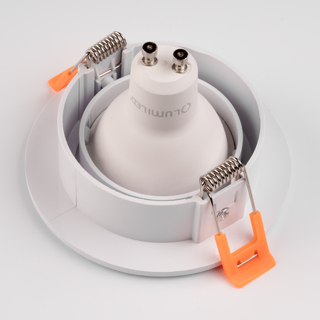 Zestaw Oprawa Halogenowa Podtynkowa VENTUS Biała Okrągła + Żarówka LED GU10 6W Ciepła 120° Lumiled