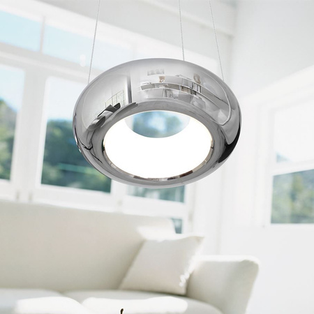 Lampa wisząca MERCURIO chrom okrąg 12W LED IP20 Metal styl nowoczesny Milagro
