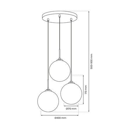 Lampa Wisząca Sufitowa REFLEX 3xE14 Milagro