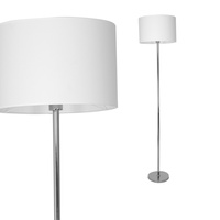 Lampa Stojąca Podłogowa CASINO Biała Chrom 1xE27 Milagro