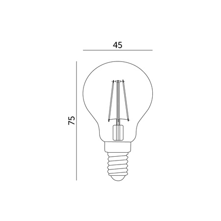 Żarówka LED E14 Kulka 4W 470lm 3000K Ciepła 360° Filament Line Kobi