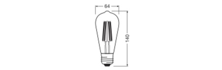 Żarówka LED ST64 E27 3.8W = 60W 806lm 3000K Ciepła Biała FILAMENT LEDVANCE