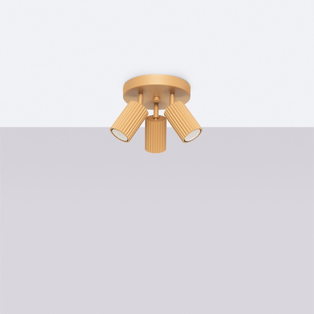 Lampa Sufitowa Plafon Tuba Spot 3x GU10 Złota Karbon Deep Space SL.1563 Sollux