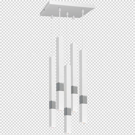 Lampa wisząca CASTRO 5xG9 Minimalistyczna Biała Chrom MLP6561 Milagro Metal