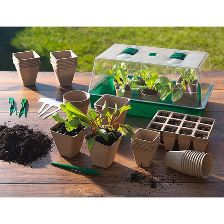 Zestaw 24x Doniczki Torfowe 8x8 cm do Rozsady Wysiewu Pikowania Na Sadzonki Biodegradowalne Okrągłe