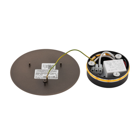 Kinkiet Ścienny Lampa Natynkowa LED 7W 60lm 3000K Ciepła Brązowa Nowoczesna RING LED S 10315 Nowodvorski