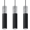 Lampa Sufitowa Wisząca Zwis 3x GU10 Tubularna Czarna Szara Nowoczesna Borigio Sollux