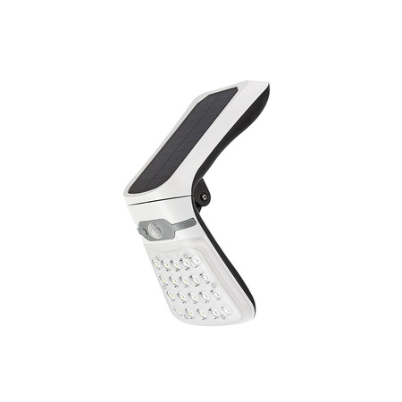 Lampa Ogrodowa Zewnętrzna Solarna Kinkiet Elewacyjny LED 4W 330lm 4000K Ściemnialna IP44 z Czujnikiem Ruchu i Zmierzchu Biały Nowoczesny Rogova Rabalux