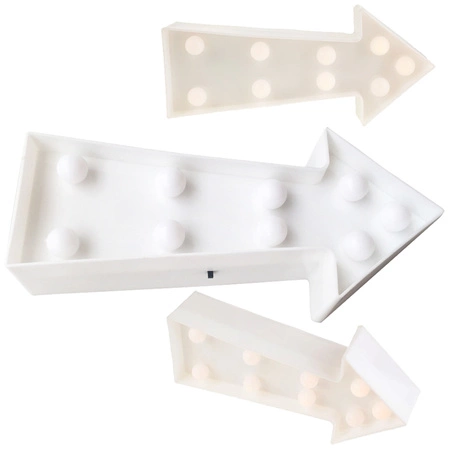 Lampka nocna na baterie Strzałka dekoracyjna Biała 2x AA 1,5V 9x LED MILAGRO EKD3690