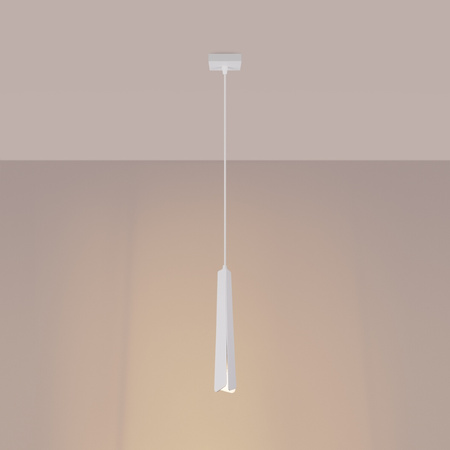 Lampa Sufitowa Wisząca Zwis G9 Żyrandol Tubularna Biała Skandynawska Prysm Sollux